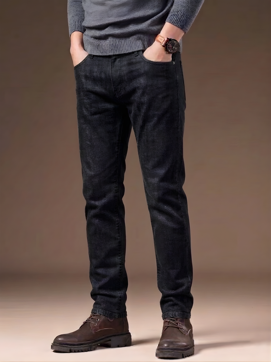 سروال جينز رجالي فاخر – Slim Taper | جودة عالية + ستايل عصري مريح