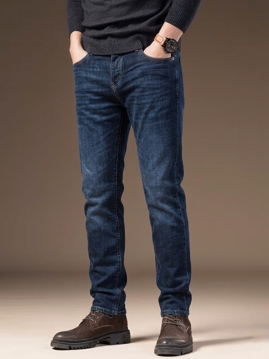 سروال جينز رجالي فاخر – Slim Taper | جودة عالية + ستايل عصري مريح