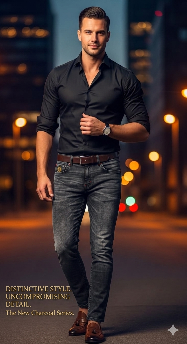 جينز رجالي Loro Piana Slim Fit – جودة عالية وأناقة يومية