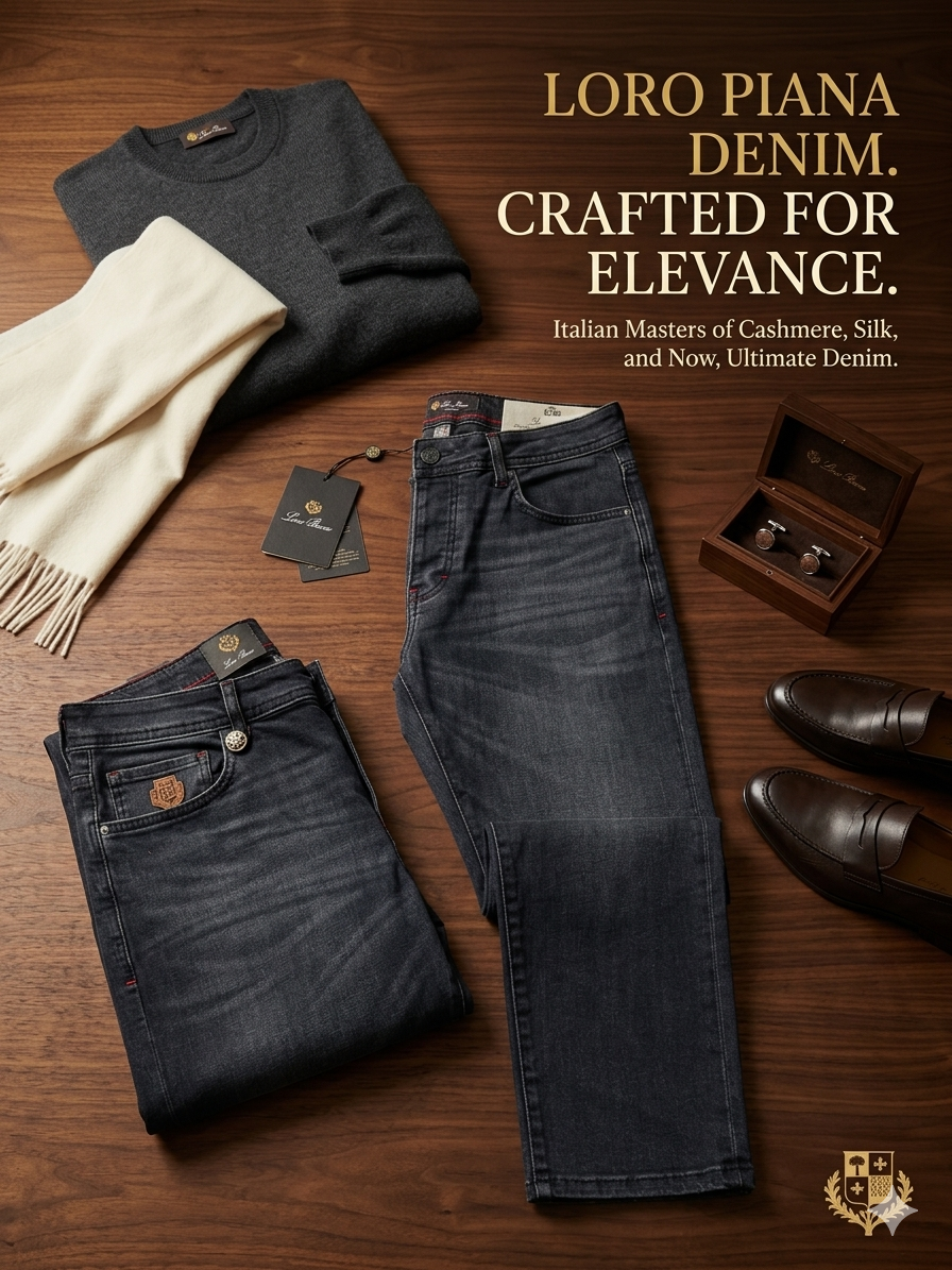 جينز رجالي Loro Piana Slim Fit – جودة عالية وأناقة يومية