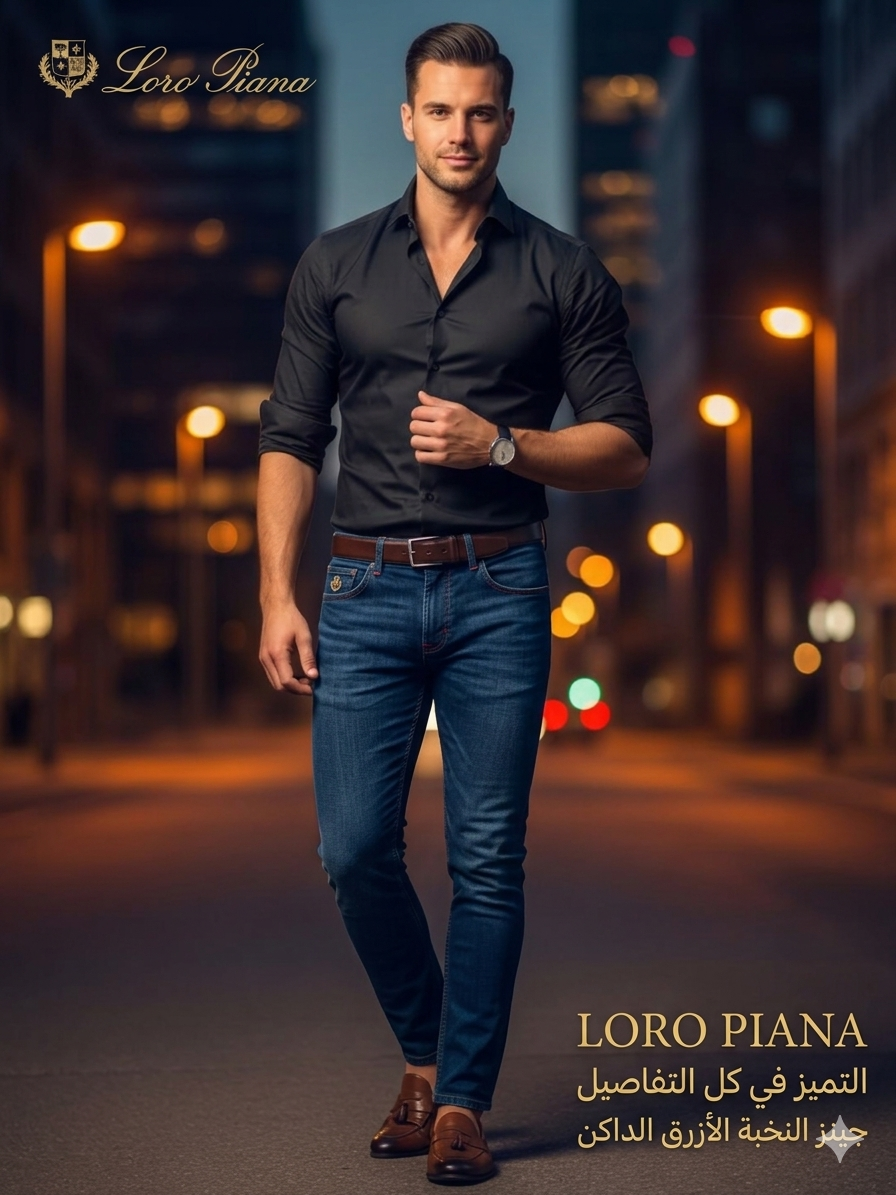جينز رجالي Loro Piana Slim Fit – جودة عالية وأناقة يومية
